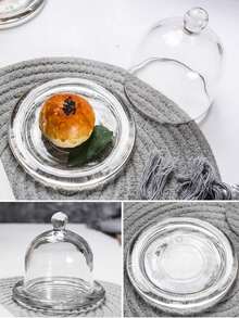 Madebyblanc 2pcs Glass Lemon Cup With Lid, Fruit Tasting Plate, Dessert Cake Tray, Commercial Display Plate, Tasting Tray Christmas Gift - Clear - View 7