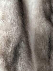 SHEIN EZwear 女士新款白色长款仿毛领外套，冬季 - 白色 - 查看 7