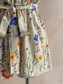 Soleia Bộ đồ liền thân áo crop top và quần short in họa tiết hoa cổ điển nhiều màu sắc cỡ lớn dành cho nữ, phong cách nghỉ dưỡng - Nhiều màu - Xem 4