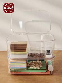 1 件/2 件珠宝收纳盒，翻盖透明防尘盒适用于发夹、头带、松紧带桌面整理器，可堆叠抽屉收纳盒、梳妆台、浴室女友礼物阳光旅行凉爽 - 彩色 - 查看 5