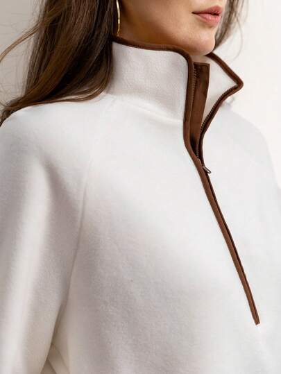 Miaspire Sudadera con capucha de manga larga, suelta y casual con cremallera, para otoño/invierno