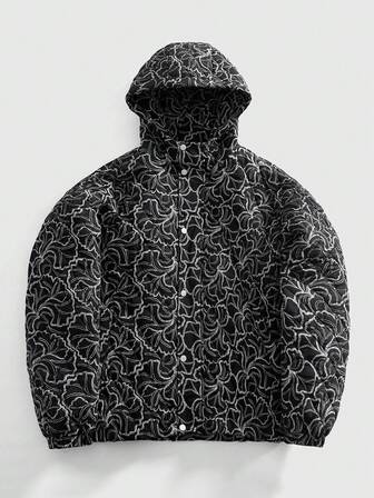Street Life Men's Fashionable All-Over Print Hooded Jacket, Winter