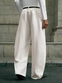 AKNOTIC Men's Fashionable Versatile Casual Beige Straight Leg Stretch Pants - White - View 5