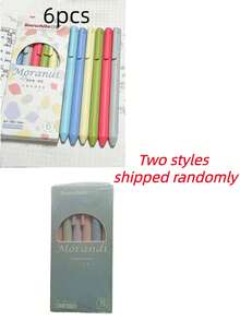 6pcs Retro Rotating Color Gel Pens For Planner And Journal Back To School - Multicolor - View 2