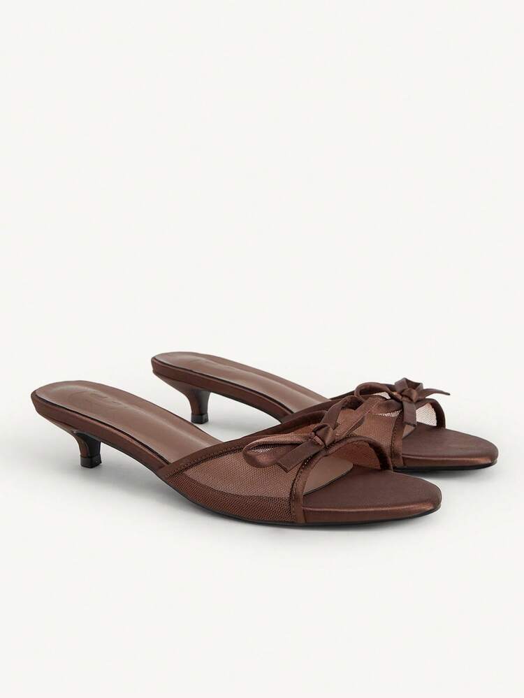 CUCCOO CHICEST Women's Solid Color Open Toe Fashionable Summer Versatile Slip-On Heeled Sandals