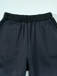 2pcs/Set Teenage Boys Casual Street Gradient Letter Design Contrast Color Hooded Zip-Up Jacket Outfit, Suitable For Autumn Daily Commute And Sports Wear