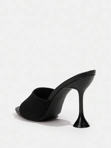 CUCCOO BASICS CUCCOO Women's Fashion Daily Wear High Heel Mule Sandals For Christmas - Black - View 7