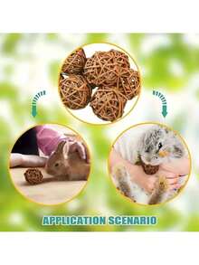 1pc/Set Small Pet Chewing Toy Ball - Rabbit, Guinea Pig, Hamster, Gerbil And Parrot Chew Toy - Brown - View 4