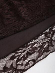 Sweetra New Design Asymmetric Lace Dress For Women - Brown - View 6