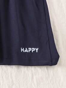 2pcs/Set Girls Casual Loose Fit Sweatshirt Top + Loose Pants, Youth - Multicolor - View 3