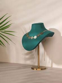 1 pièce Support de présentation de collier en métal, buste réglable, vitrine à bijoux, base en velours pour comptoir, décoration de magasin de détail moderne, ornement robuste pour exposition - Multicolore - Voir 3