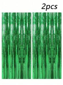 2件/包 银色金属箔帘背景幕布 流苏箔帘 生日 婚礼 订婚 迎婴派对 单身派对 圣诞节 节日庆典派对装饰 拍照道具 - 彩色 - 查看 19