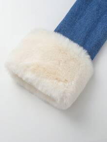 GlowEve 女士时尚短款流苏下摆长袖牛仔外套 - 藍色 - 查看 5