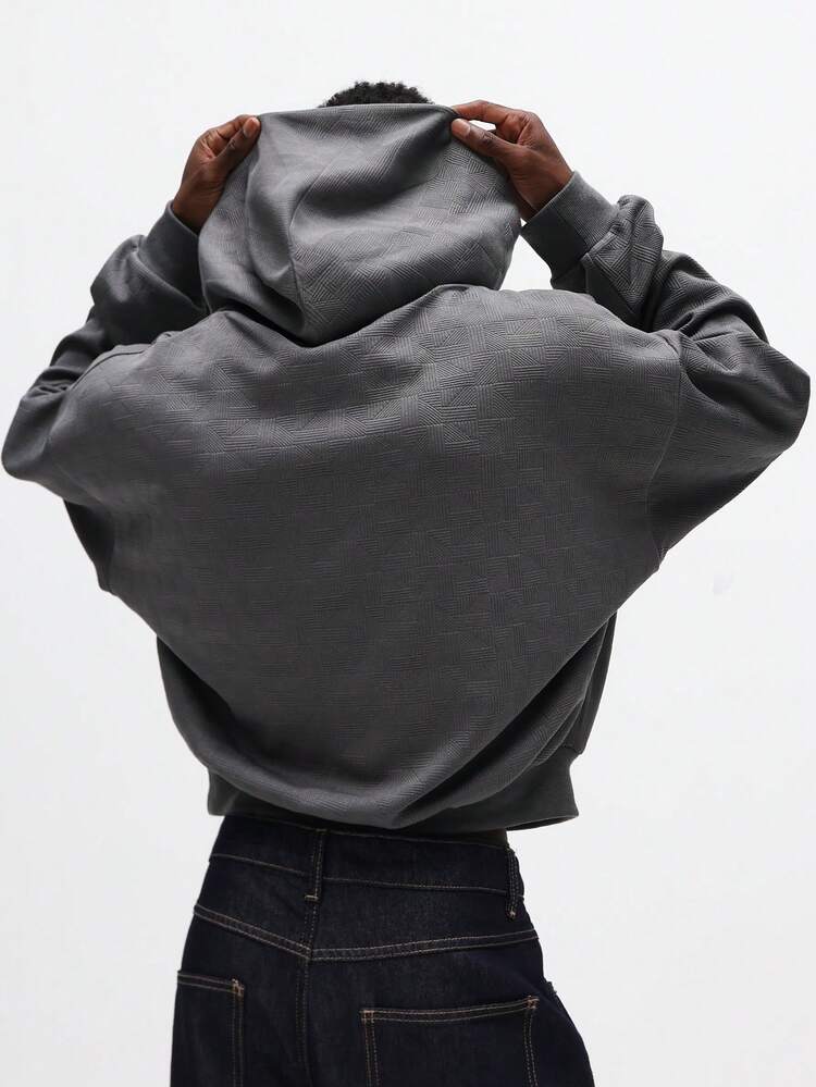 SUMWON Crop Fit Textured Overhead Hoodie With Drawstring And Centre Pocket Casual Pullover Sweatshirt Plain
