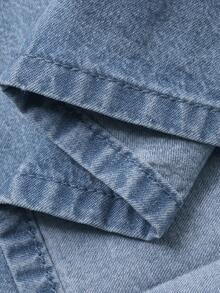 DAZY 女士优雅百褶牛仔裙 - 淺色水洗藍 - 查看 7