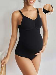 Maternity Solid Color Sleeveless Fitted Comfortable Breathable Undershirt