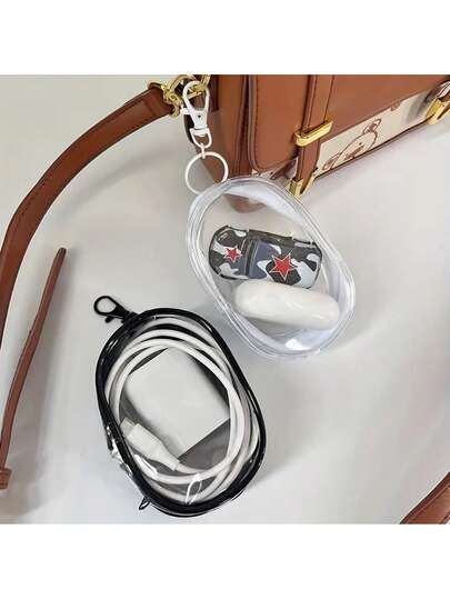 1pc-Transparent Data Cable Storage Bag, Visual Multi-Purpose Portable Storage Bag, Travel Digital Charger Cable Management Bag