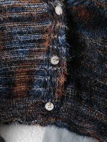 Sparklyn 女童渐变色羽毛网眼开衫，柔软舒适的短款三扣针织毛衣，适合日常穿着、外出、旅行、度假、居家、日托和儿童玩耍 - 彩色 - 查看 6