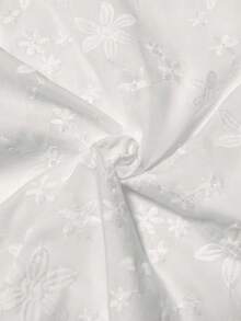 EMERY ROSE 时尚性感休闲女式花卉印花半袖连衣裙 - 白色 - 查看 4