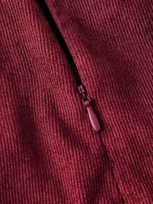 SHEIN MOD Damen Mode Metall Dekor Wickel-Shorts für den Arbeitsweg, Herbst/Winter, Neujahr, elegant, Neujahrslook, Weihnachten, Büro, Arbeit, Ausgehen, Preppy, Retro, Vintage, burgunderrote Shorts, Cord-Skort - Bordeaux - Übersicht 6