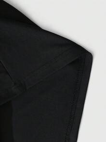 ROMWE MEN Street Life Men's Patchwork Letter Graphic Long Sleeve T-Shirt - Black - View 7