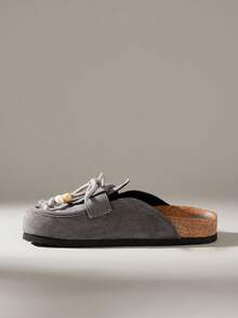 Solecia Damen Mule Schuhe mit dicker Sohle, geschlossene Zehenpartie, Lässig Loafer für Frühling & Herbst - Dunkelgrau - Übersicht 3