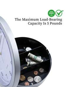 10 英寸挂钟保险箱，隐藏隔间，用于存放贵重物品的秘密保险箱