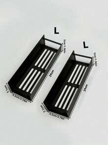 1 Set - Magnetic Spice Racks - Refrigerator & Freezer Organizers, Double Set, Tidy Storage, Strong Adhesion, Kitchen Storage Racks, Space Saving - Black - View 9