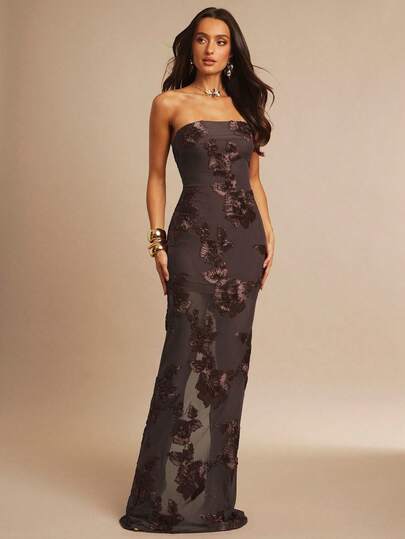 Silquee 3D Floral Sexy Bodycon Camisole Dress,Dresses For Women Elegant