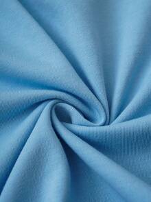 HELLO KITTY AND FRIENDS | SHEIN 少女可爱卡通字母图案卫衣，秋季款 - 藍色 - 查看 7