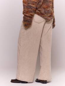 MUSERA Jeans de pierna ancha lavados de talla grande para uso casual, salir, conciertos, fiestas, eventos festivos y vacaciones - Caqui - Ver 4