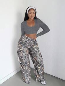 Alexandranx Camiseta corta ajustada de un solo color