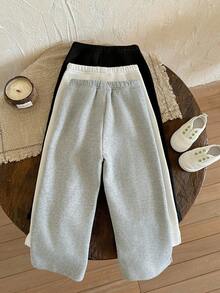 LMoss Kids LMoss 3pcs/Set Boys' Knit Soft Elastic Waist Casual Pants,Comfortable Autumn/Winter Style, Three-Piece Set, Sweatpants