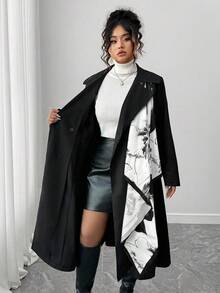 Elenzga Mai fuori moda: Gotico Prep con un tocco di Mercoledì. Abbraccia la tua moda femminile dark interiore. Cappotto nza da donna taglie forti stile 2025, sciarpa in chiffon patchwork stile Old Money, adatto per il ritorno a scuola, laurea, San Valentino, festival musicali, festa delOgnissanti Halloween, Ringraziamento, Pasqua, festa nazionale, gala, appuntamenti, stagione di matrimoni, escursioni all'aperto - nero - Visualizzare 5