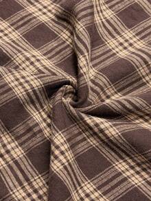 EMERY ROSE Plus Size Plaid Skirt With Pockets - Coffee Brown - View 6