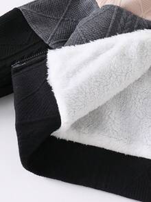 SHEIN Áo khoác lông giả có mũ trùm đầu ấm áp, họa tiết khối màu, thời trang thường ngày cho bé gái, đi làm hàng ngày, mùa thu/đông - Nhiều màu - Xem 7