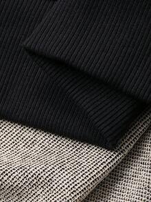 DAZY 女士全印花宽松卫衣 Y2k - 黑色 - 查看 7