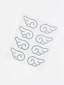 ROMWE Kawaii 1pc Lace Bow, Heart, Star, Bow, Diamond Glitter & Facial Jewel Stickers - Silver 1 - View 3