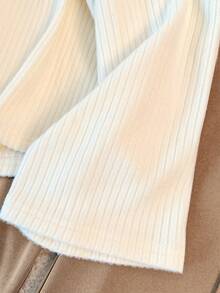 Franclia 女士优雅知性长袖开衫和裤子两件套，秋冬 - 卡其色 - 查看 6