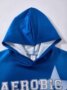 SHEIN Bộ 2 món áo hoodie rộng rãi phối quần ống loe phong cách đường phố thể thao Y2K, phù hợp cho mùa thu/đông, họa tiết ngôi sao và chữ vẽ tay Graffiti. - Nhiều màu - Xem 4