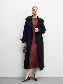 CUCCOO BIZCHIC Pointed Toe Wedge Heel Burgundy Backstrap Comfortable Elegant Versatile Commuter Women's Wedge Slip-On Shoes - Burgundy - View 6