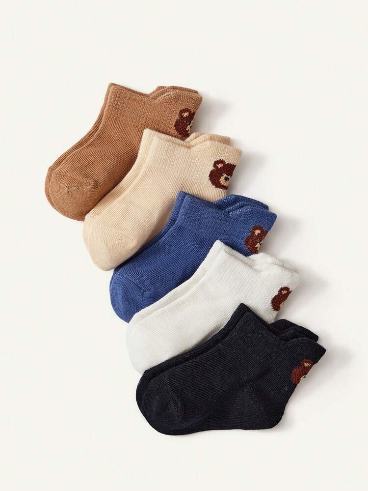 5PCS Baby Socks  Cartoon Solid Color Infant Calf Socks Loose Mouth Non Leg Leg Tightening Children Spring And Autumn Mid Tube Socks - Multicolorido - Visão 10