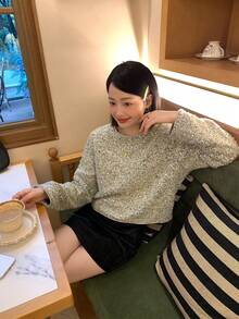 DAZY Women's Sequin Embellished Round Neck Long Sleeve Party Blouse - Silver - View 6