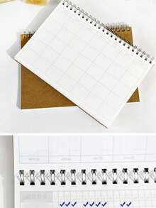 1 Stück Kraftpapier Monats-/Wochen-/Tagesplan-Spiralbuch, Sammelalbum Zubehör. Schulbedarf. Schule. Marker. Schreibwaren. Büro. Tagebuch. A5 Planbuch, Schüler, Notizbuch Terminplanbuch - Übersicht 9