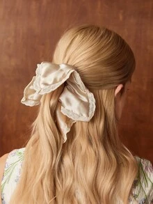 MOTF PREMIUM CONTRAST SCHIFFY TRIM SATIN HAIR TIES - Champagne - View 9