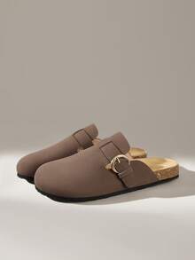 Solecia 女士休闲搭扣设计套脚穆勒鞋 - 咖啡棕 - 查看 2