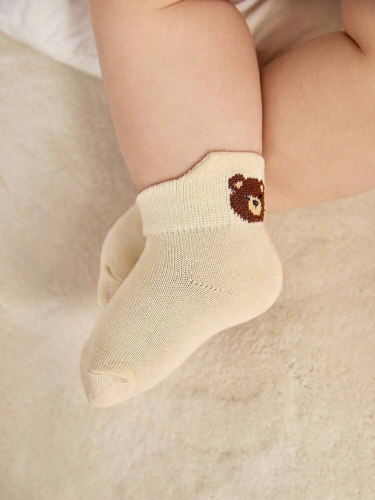 5PCS Baby Socks  Cartoon Solid Color Infant Calf Socks Loose Mouth Non Leg Leg Tightening Children Spring And Autumn Mid Tube Socks - Multicolorido - Visão 5