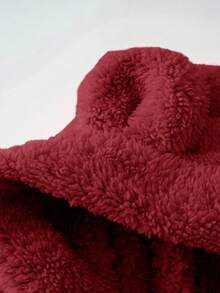 Cozy Pixies 女婴卡通熊耳套头卫衣，保暖内衬基础款，适合室内、户外滑雪、日常穿着、运动、玩耍、聚会、拍照、圣诞节、秋冬季节穿着。2-3岁幼儿冬季服装，幼儿抓绒卫衣，婴儿卫衣，婴儿熊外套。 - 酒紅色 - 查看 7