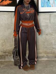 Rovax Bộ quần dài thường ngày có túi xéo phối áo hoodie dáng ôm tay dài Raglan - Nhiều màu - Xem 3