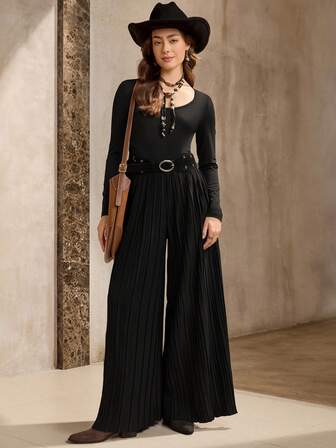 Wildy 新款秋季浪漫休闲褶皱两件套紧身上衣教师工作制服办公室装